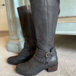 UGG ESPLANDE TALL BLACK RIDING BOOTS SIZE 8